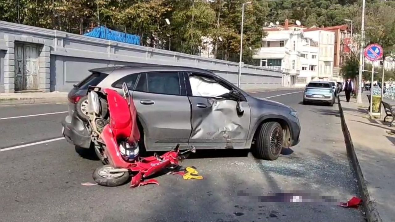 Sarıyer’de U dönüşü yapan otomobil motosikletle çarpıştı: 1 ağır yaralı