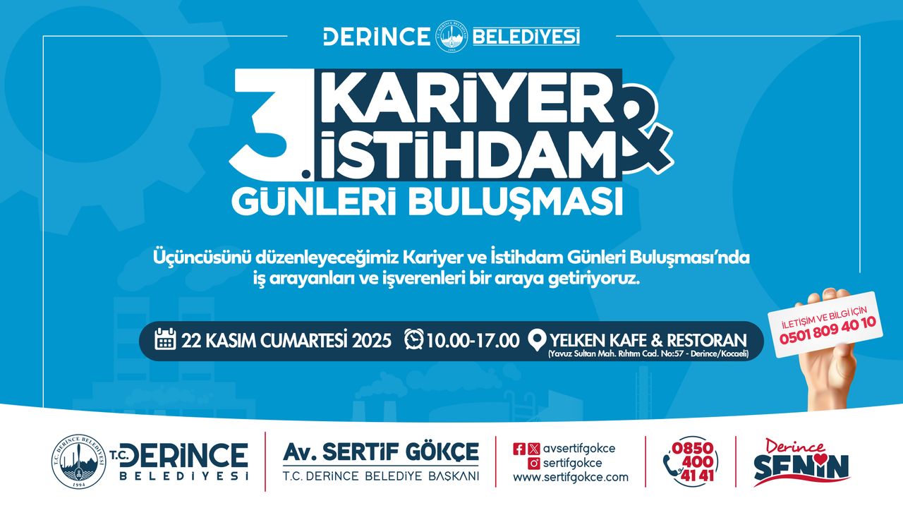 Derince’de 3. Kariyer ve İstihdam Günleri 22 Kasım’da gerçekleşecek
