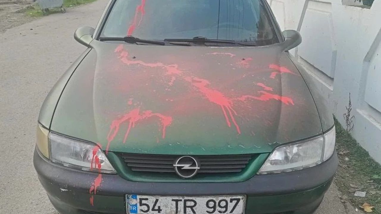 Park halindeki aracını kırmızıya boyanmış halde buldu!