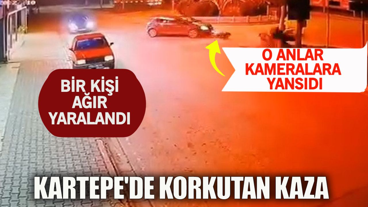 Kartepe'de otomobil ile motosiklet çarpıştı! 1 kişi hastanelik oldu
