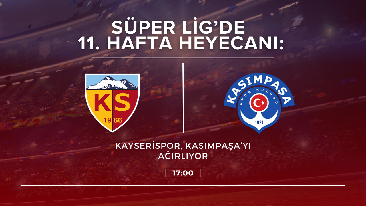 Süper Lig’de 11. hafta heyecanı: Kayserispor, Kasımpaşa’yı ağırlıyor