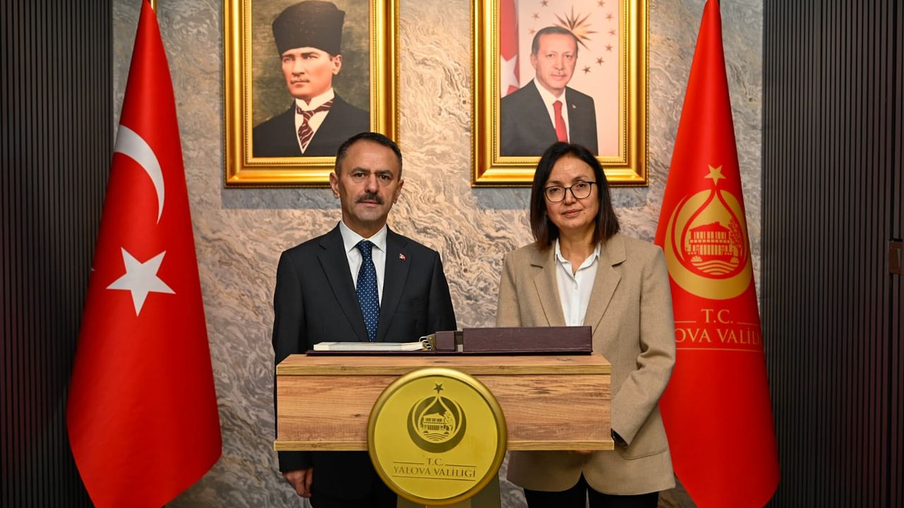 Vali İlhami Aktaş’tan Yalova Valisi Dr. Hülya Kaya’ya nezaket ziyareti