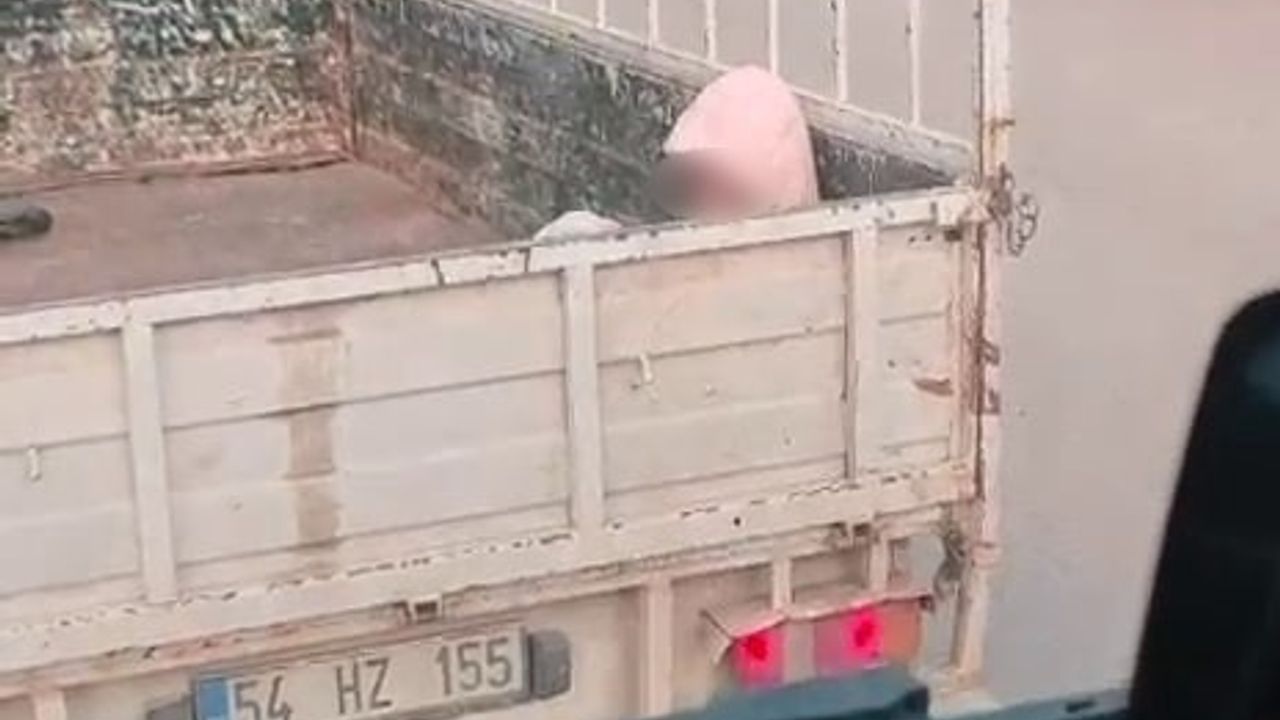 Sakarya'da vicdanları sızlatan anlar: Araca alınmayan çocuk kamyonet kasasında