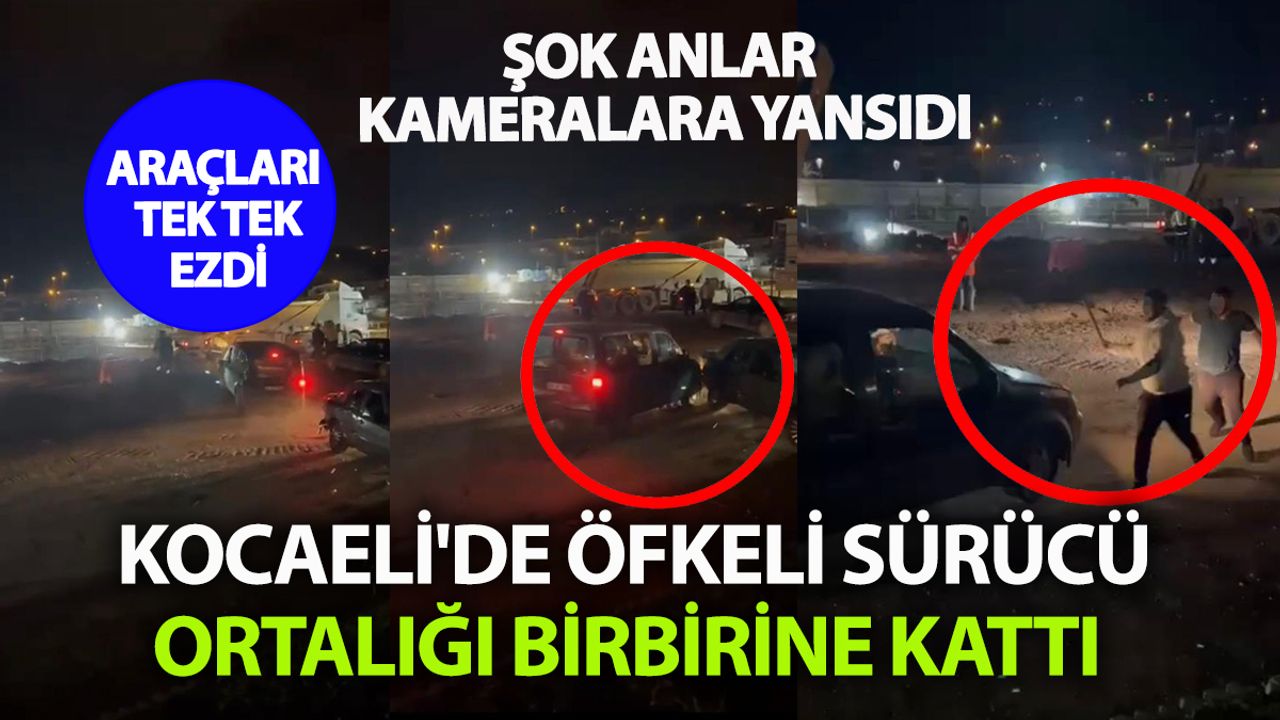 Derince’de Sürücü Kazadan Sonra Çıldırdı! Öfkesine Yenilip Araçlara Kasten Daldı