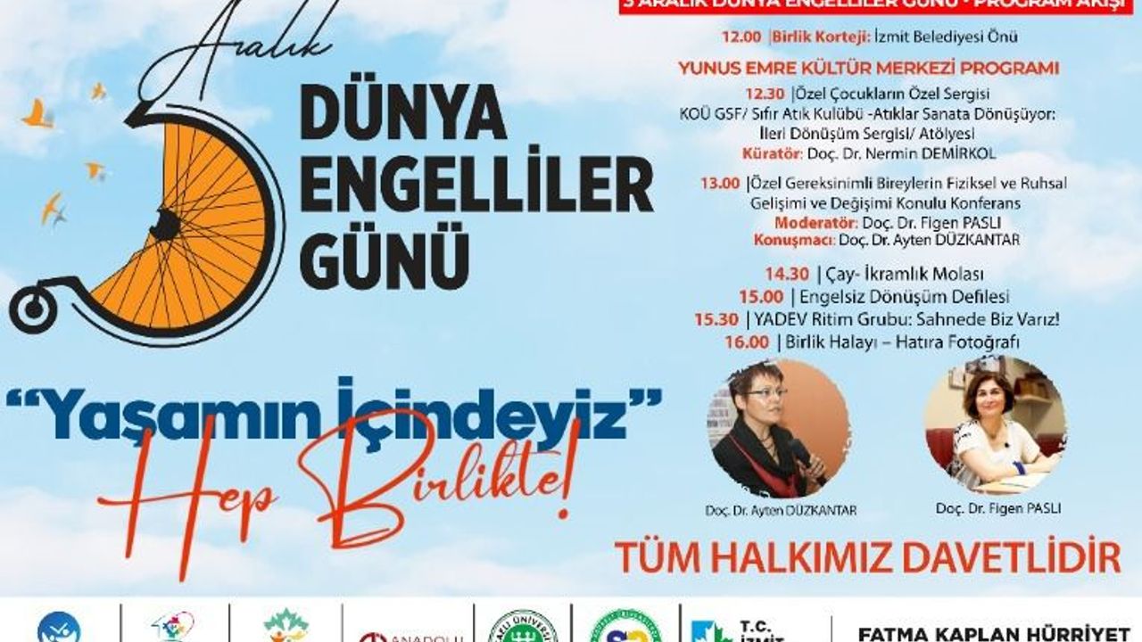 İzmit’te 3 Aralık Dünya Engelliler Günü Etkinlikleri Başlıyor