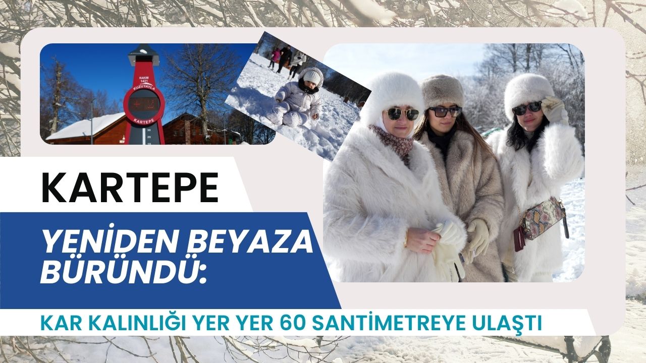 Kartepe yeniden beyaza büründü: Kar kalınlığı yer yer 60 santimetreye ulaştı