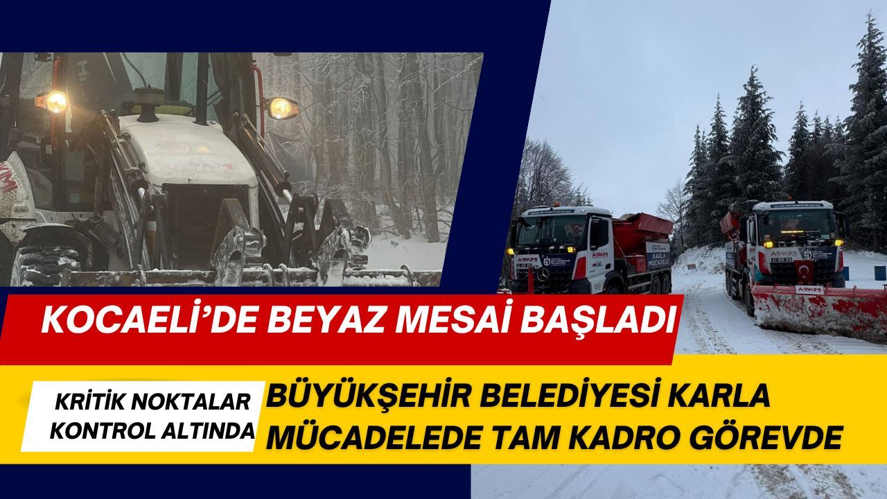 Kartepe, Aytepe ve Eriklitepe’de Kar Alarmı: Büyükşehir’in Kar Timi Sahada