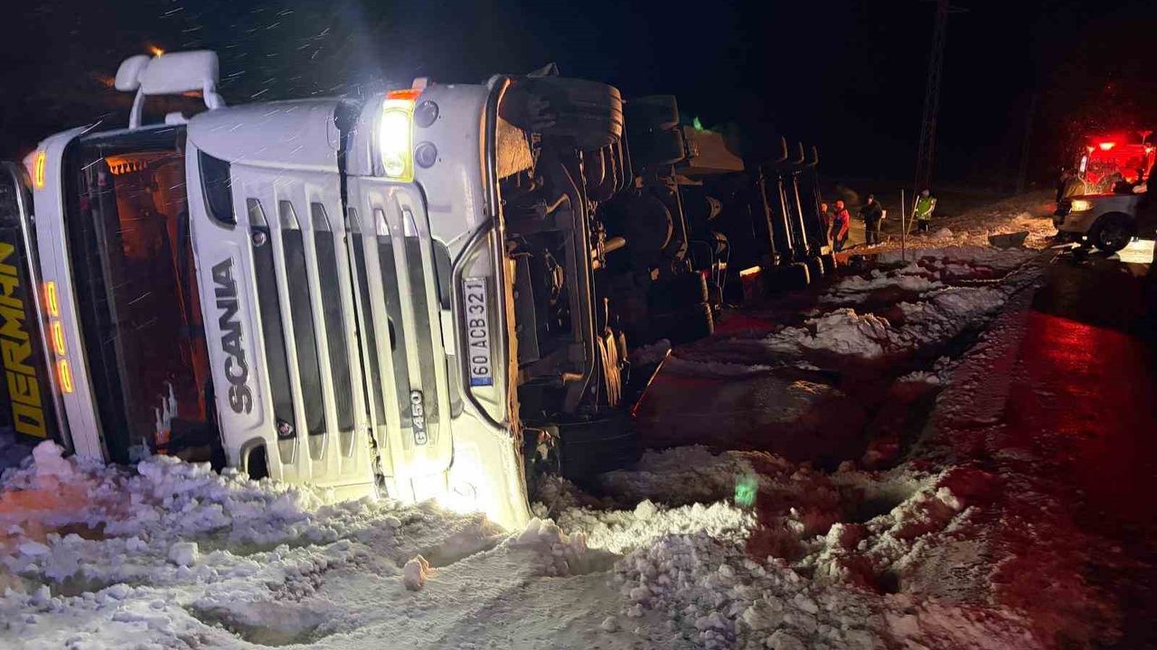 Hayvan yüklü tır kazası: 45 büyükbaş kurtarıldı