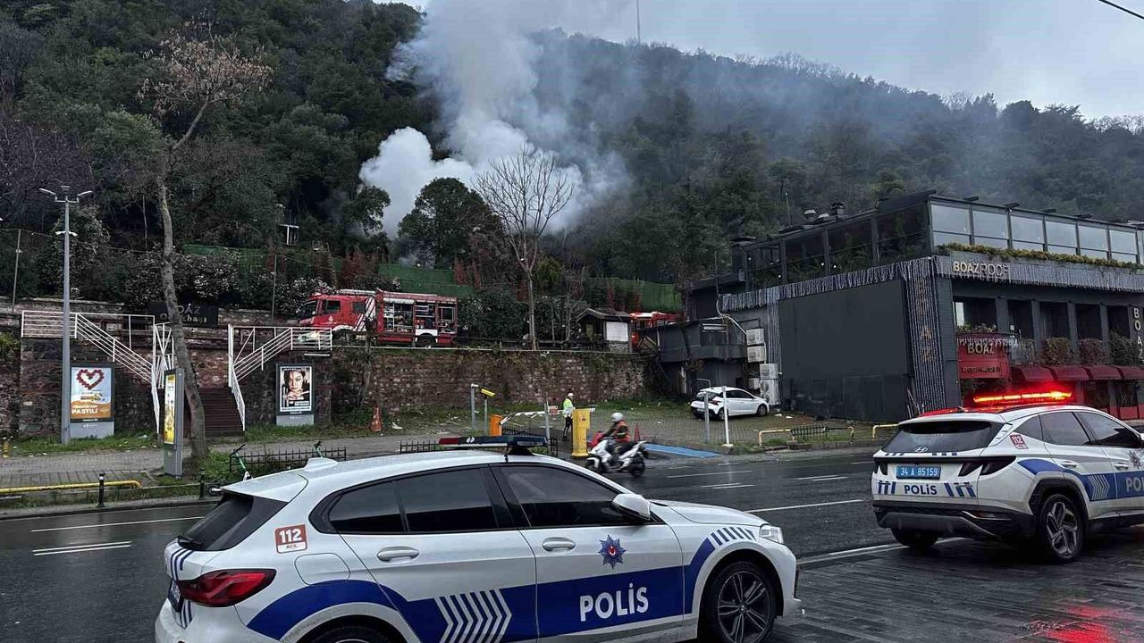 Beşiktaş'ta korkutan yangın: Müştemilat alev alev yandı