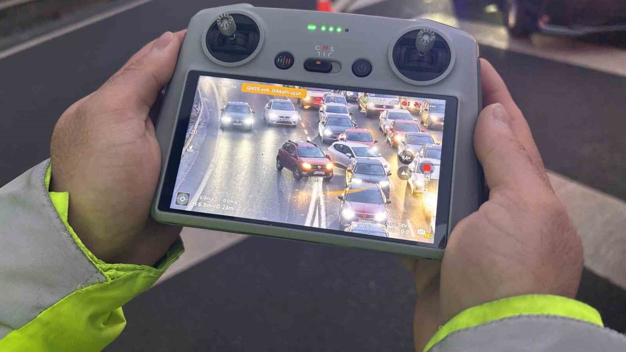 Dron destekli denetimlerde 12 araca 14 bin TL ceza kesildi