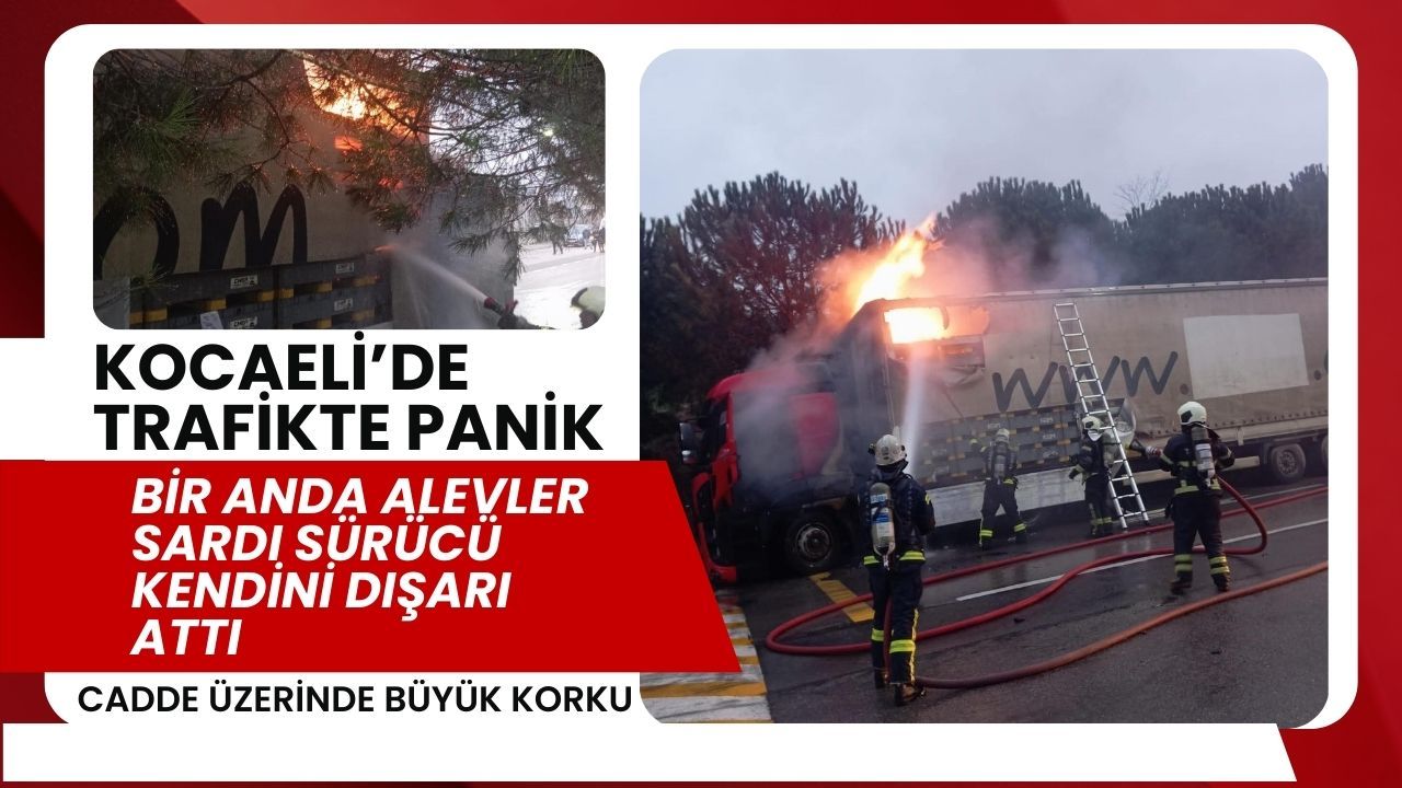 Çayırova'da Alevler Bir Anda Sardı: Geriye Sadece TIR’ın İskeleti Kaldı