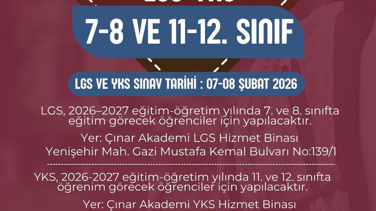 Çınar Akademi 2026-2027 İçin Öğrenci Kabulüne Başlıyor