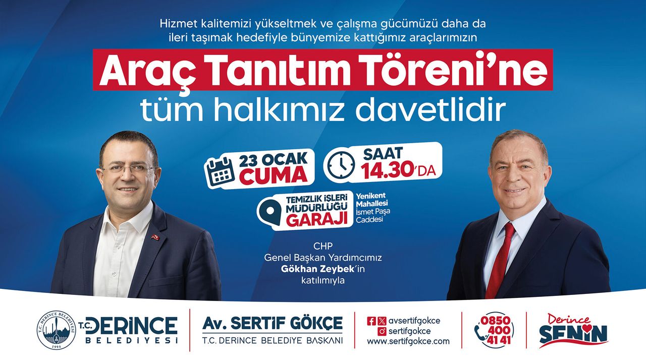 Sertif Gökçe’den araç tanıtım töreni: Derince Belediyesi filosunu güçlendiriyor