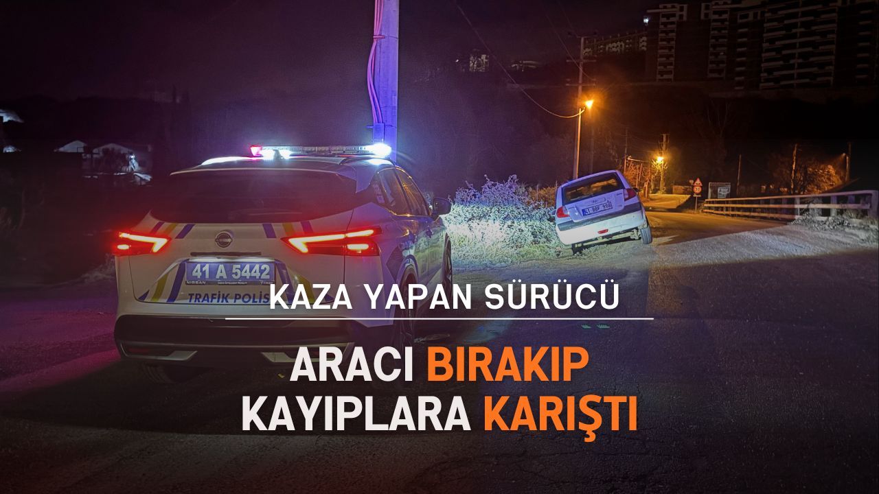 Kocaeli’de Köprü Kenarına Çarpan Otomobil Hurdaya Döndü, Sürücü Kayboldu