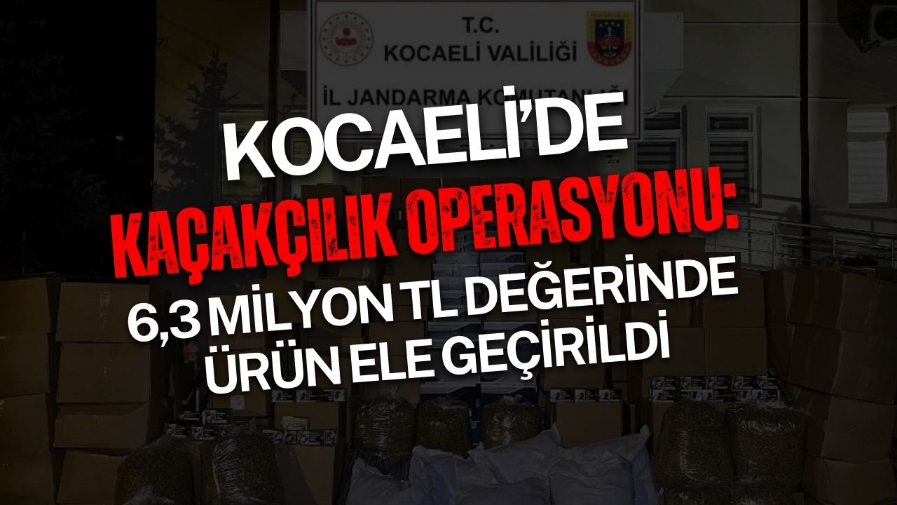 Kocaeli’de Kaçakçılık Operasyonu: 6,3 Milyon TL Değerinde Ürün Ele Geçirildi