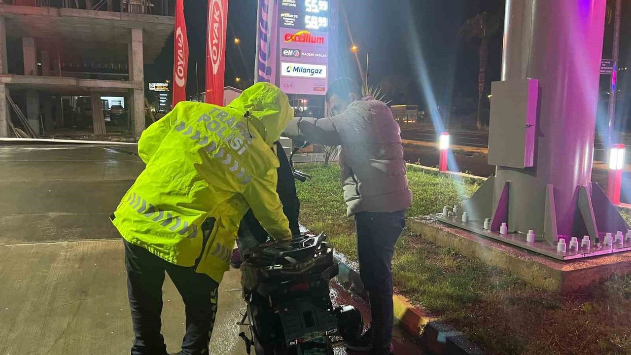 Alkollü Motosiklet Sürücüsü Kaza Yaptı