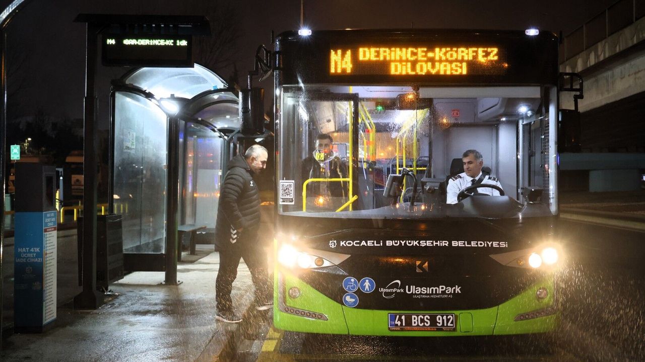 Kocaeli’de 24 saat kesintisiz ulaşım başladı: Gece hatları yollarda