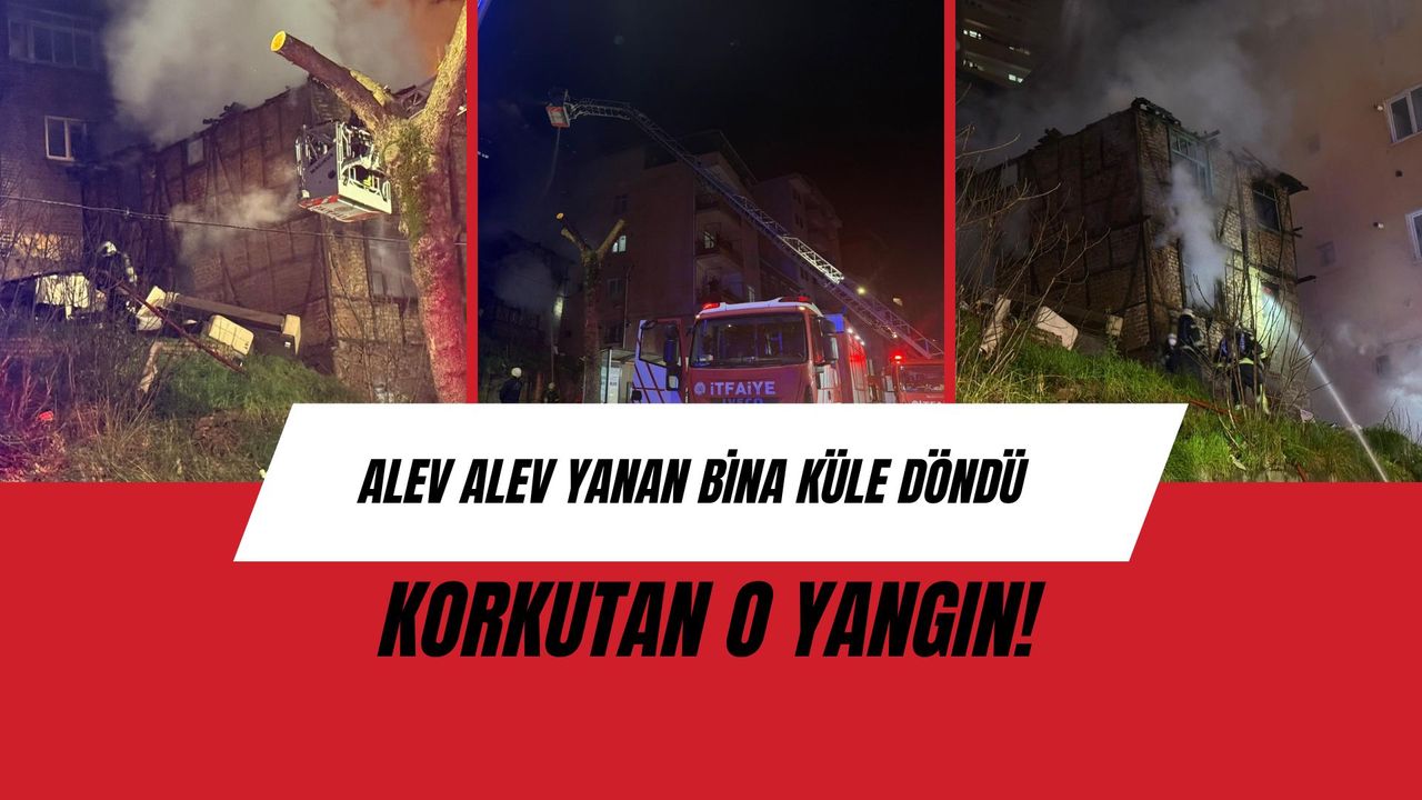 İzmit’te Alevlere Teslim Olan Ahşap Bina Küle Döndü