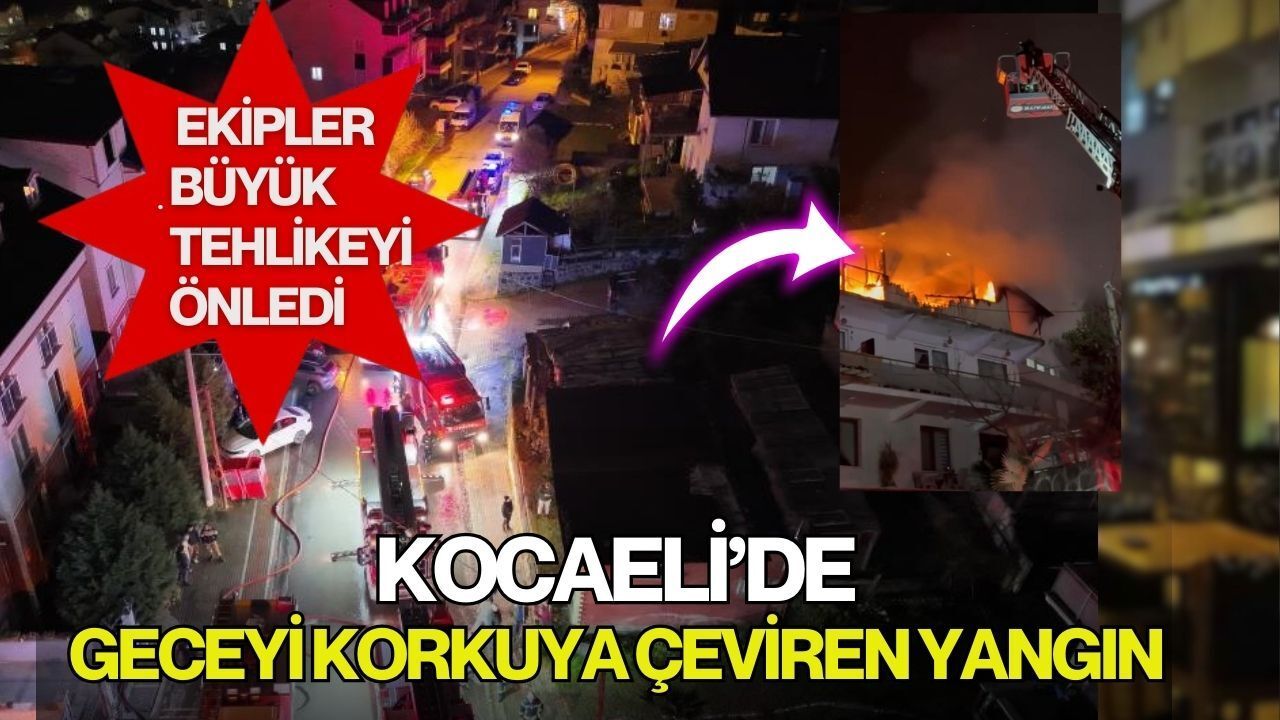 Başiskele’de Ev Çatıdan Alev Alev Yandı: Mahalle Gecenin Korkusunu Yaşadı