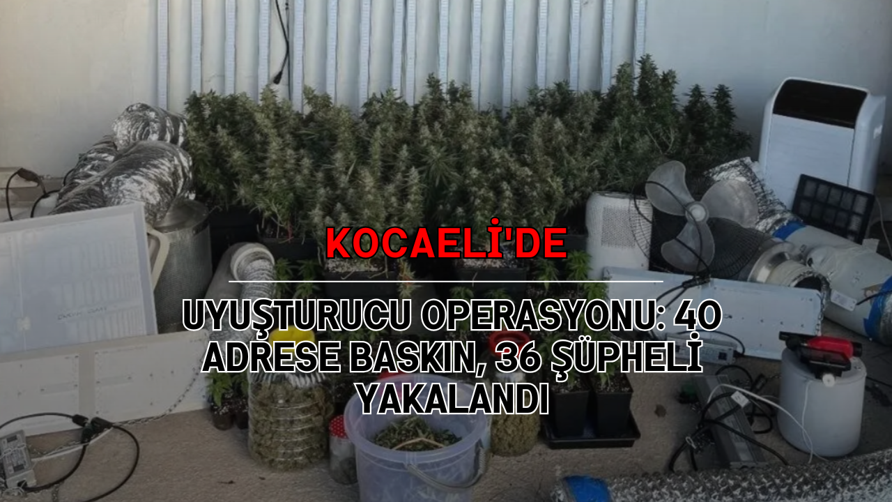 Kocaeli'de Uyuşturucu Operasyonu: 40 Adrese Baskın, 36 Şüpheli Yakalandı