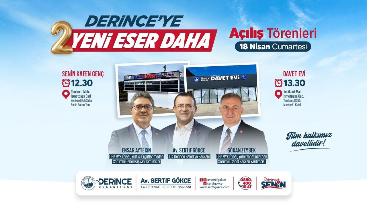 Derince’de 18 Nisan’da Çifte Açılış