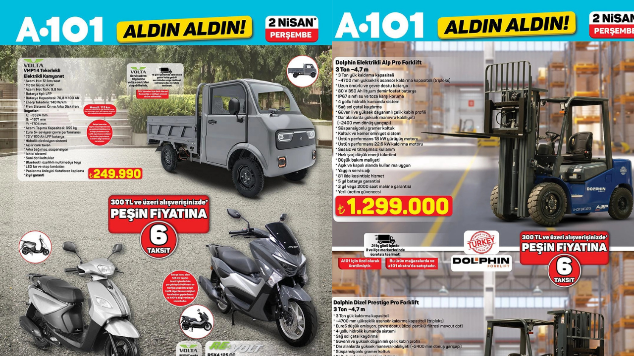 A101'de 2 Nisan Aktüel Kataloğu: Motosiklet geldi!