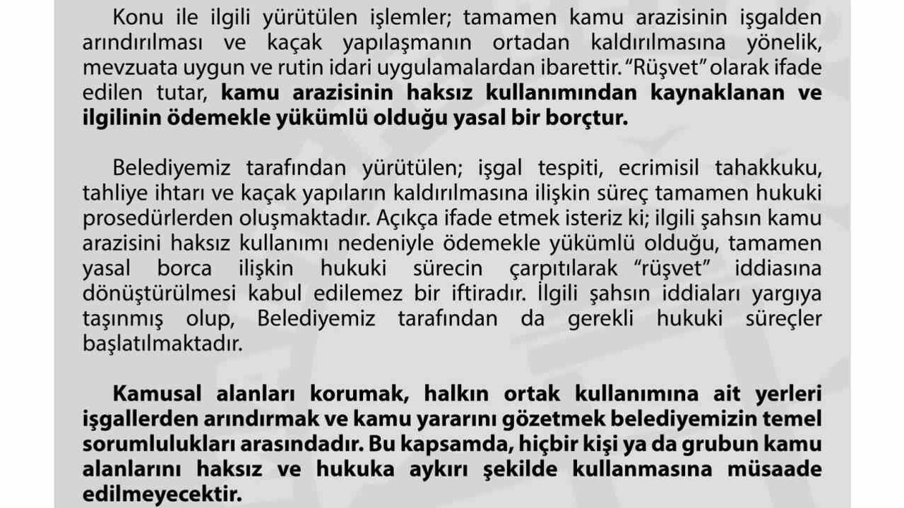 Maltepe Belediyesi'nden "Rüşvet" İddialarına Sert Yanıt