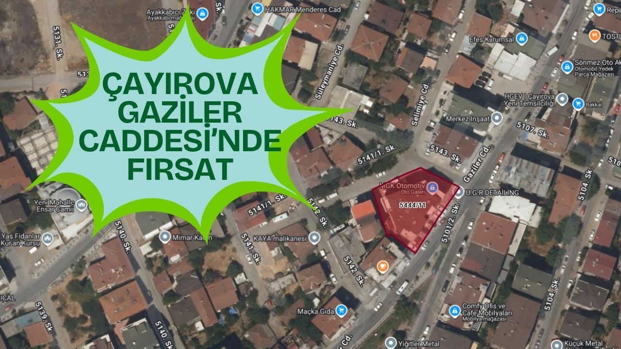 Çayırova Gaziler Caddesi’nde Fırsat: 12.5 Milyon TL’ye İcradan Satılık İş Yeri