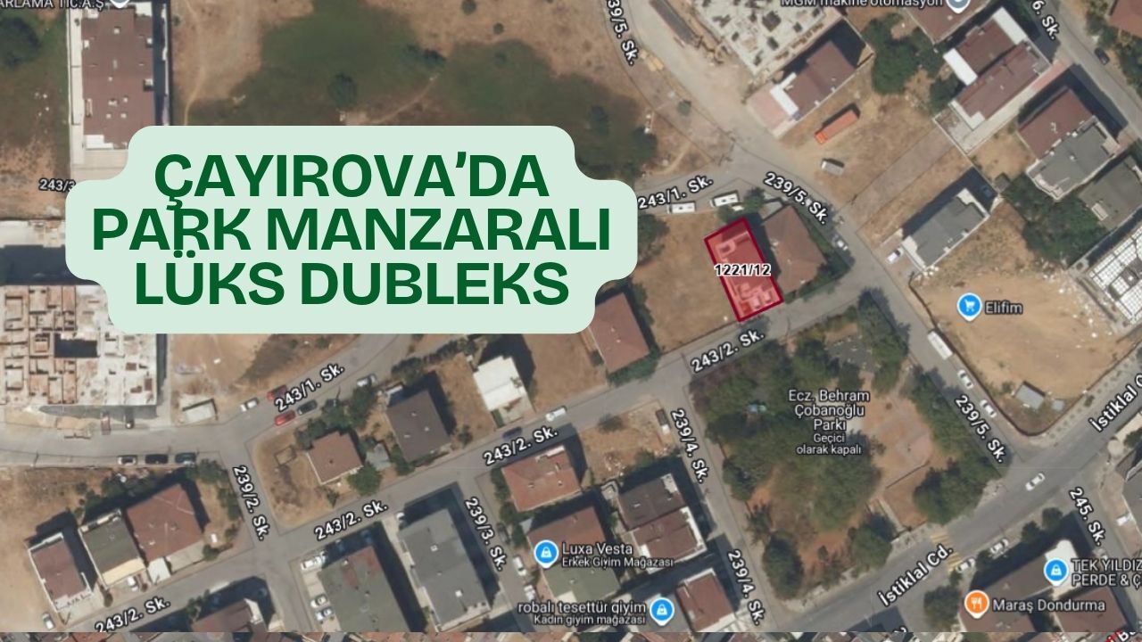 Çayırova’da Park Manzaralı Lüks Dubleks Fırsatı: İcra Dairesi Fiyatı Belirledi