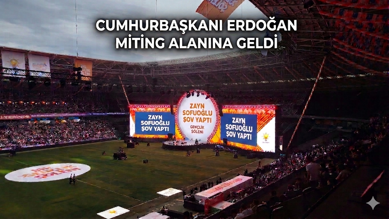 Cumhurbaşkanı Erdoğan Stadyum Öncesi Miting Alanına Geldi