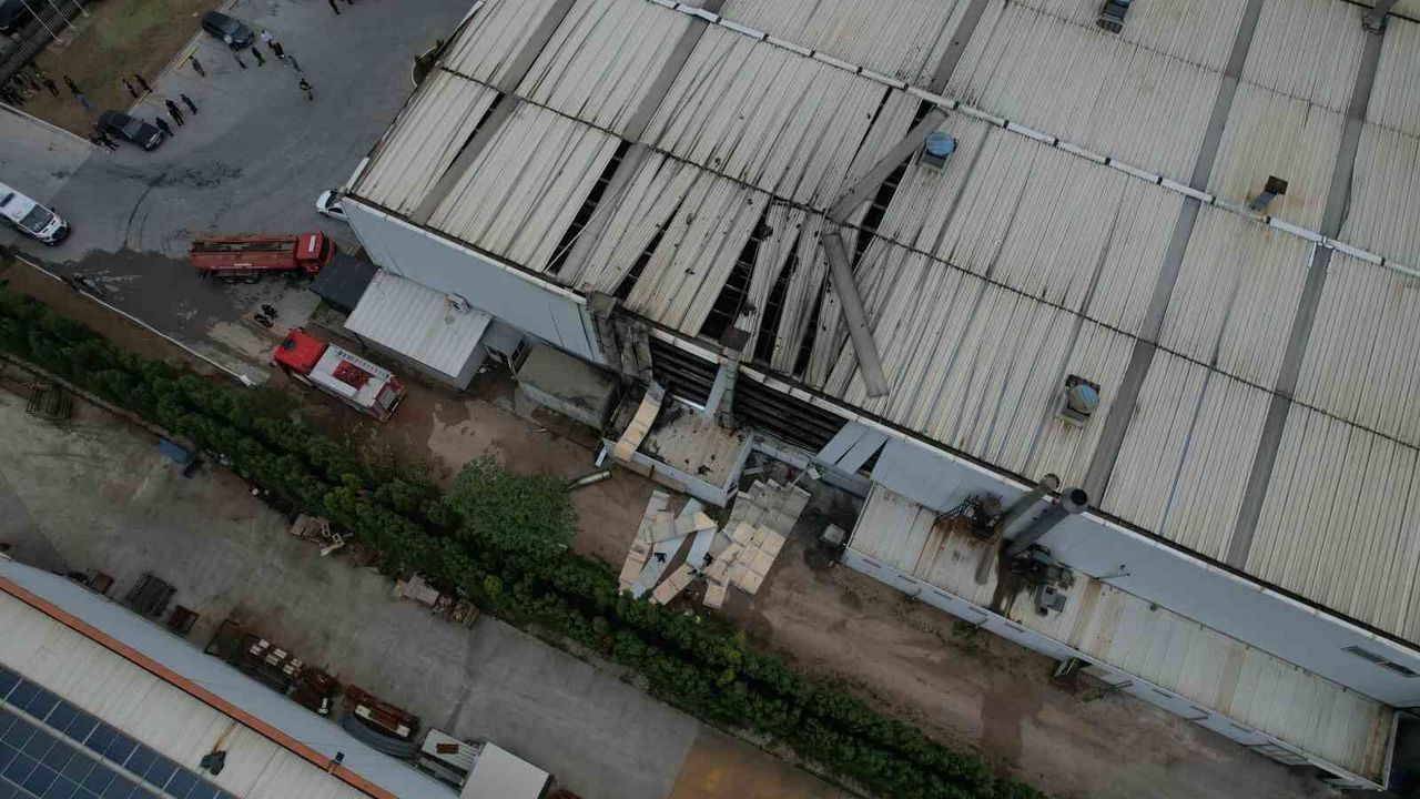 Sakarya'da patlamanın yaşandığı fabrika havadan görüntülendi