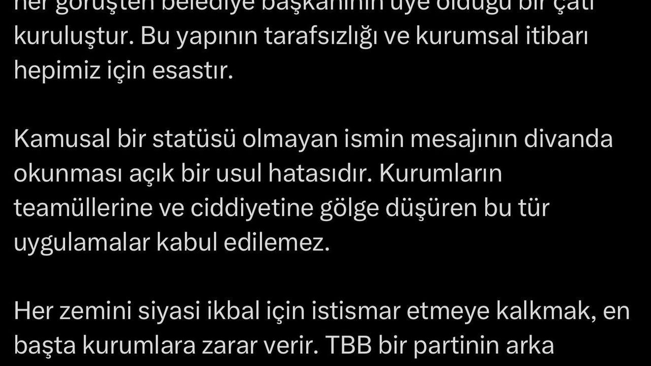 TBB'de kriz oluşturan 'mektup' gerginliği sonrası Alemdar'dan sert eleştiri