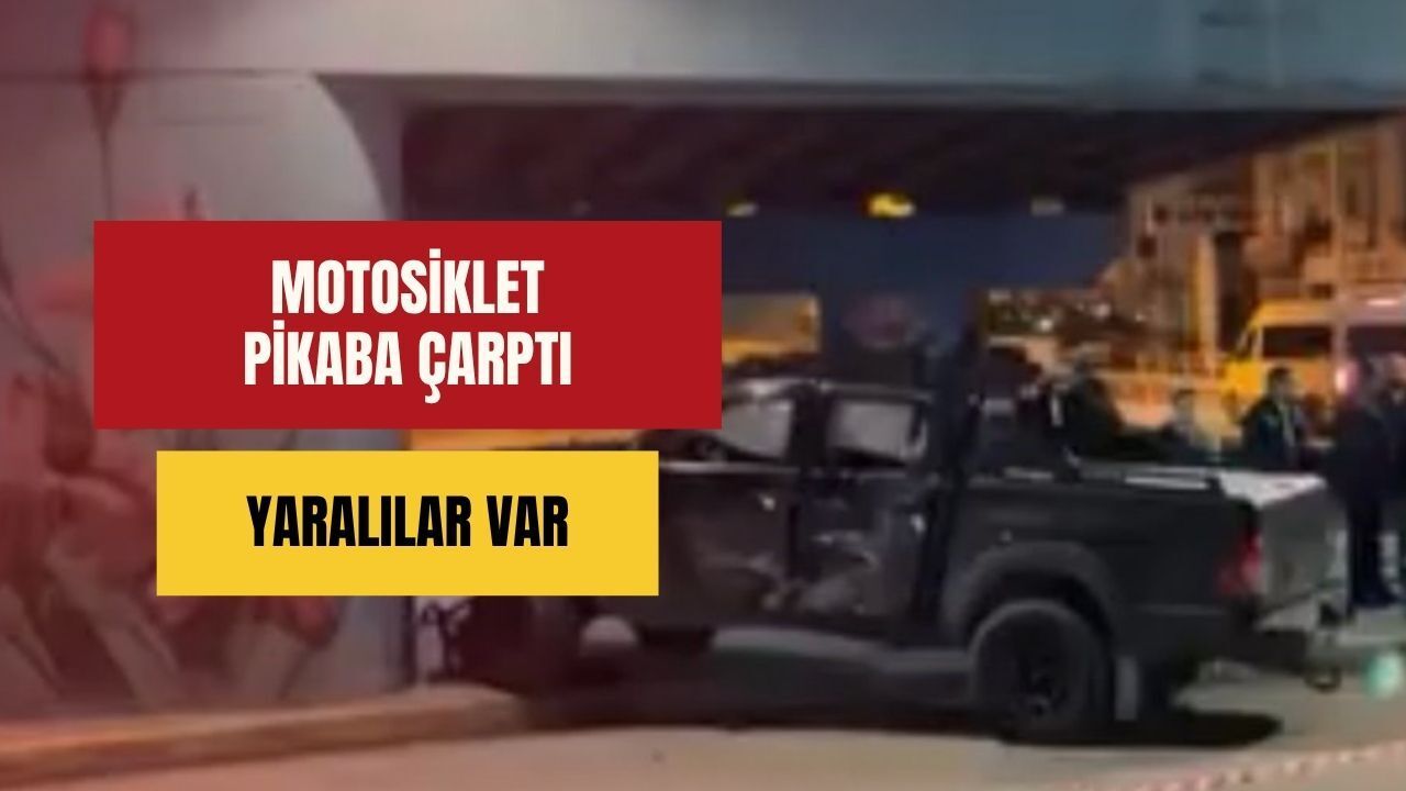 Motosiklet pikaba çarptı: Yararlılar var