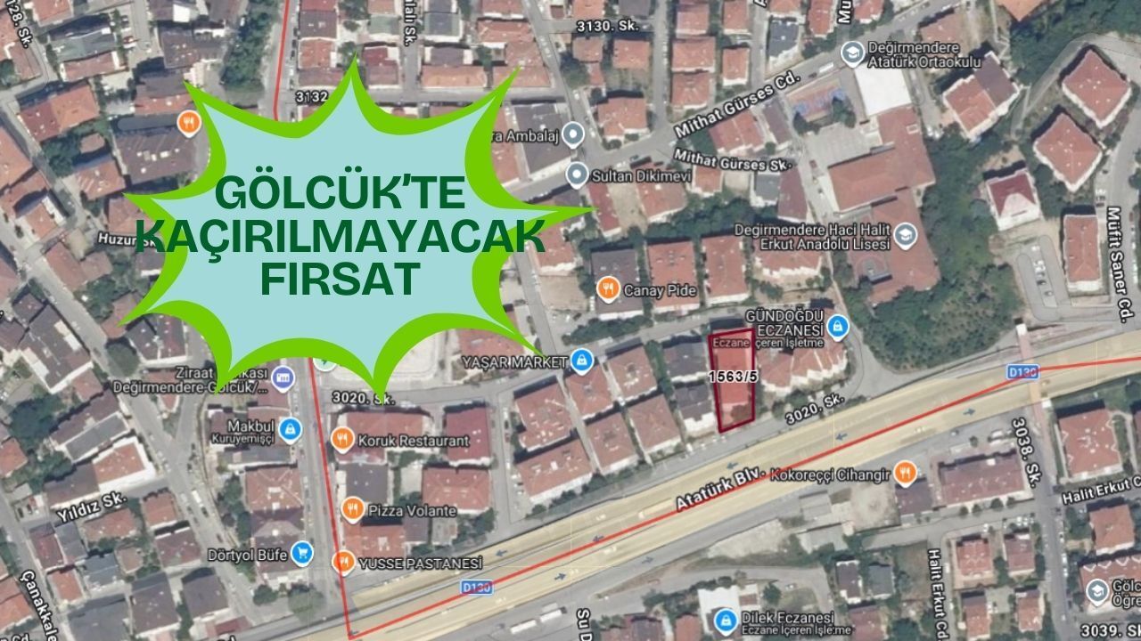 Gölcük’te Kaçırılmayacak Fırsat: Değirmendere Merkez’de 110 m² Geniş Daire İcradan Satışta