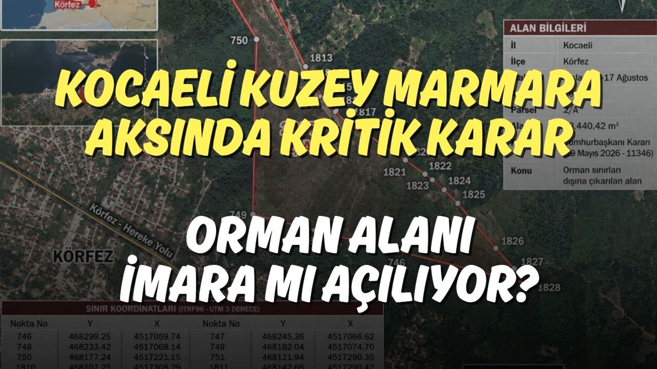 Kocaeli Kuzey Marmara Aksında Kritik Karar: Orman Alanı İmara mı Açılıyor?
