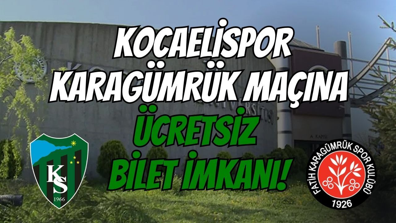 Kocaelispor-Karagümrük Maçı Ücretsiz Bilet Başvurusu Başladı: İşte Şartlar