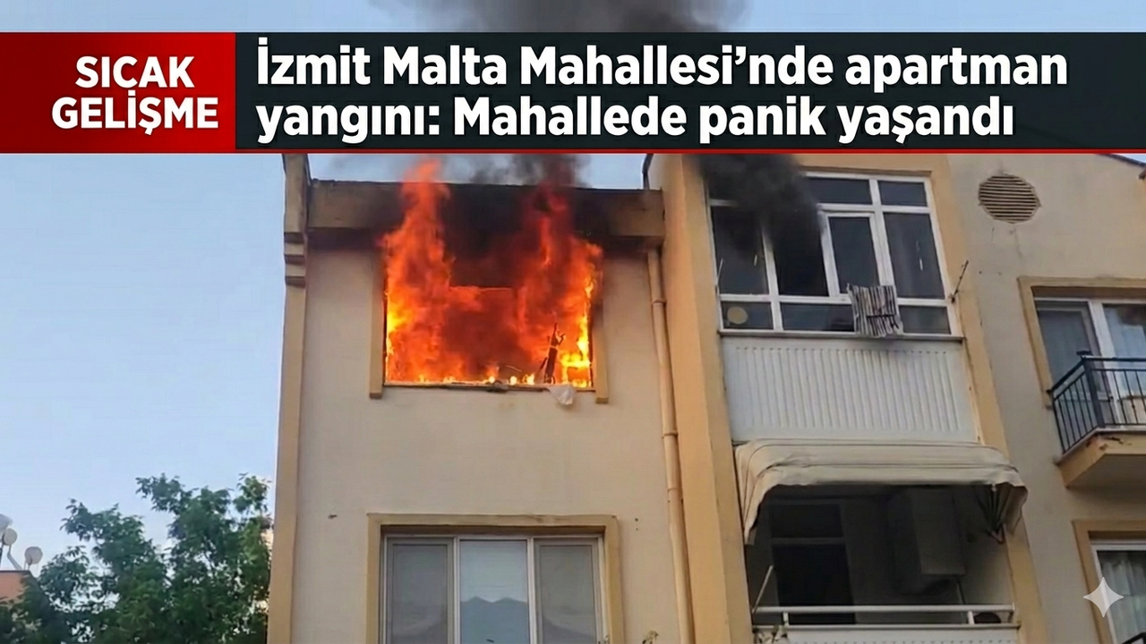 İzmit Malta Mahallesi’nde apartman yangını: Mahallede panik yaşandı