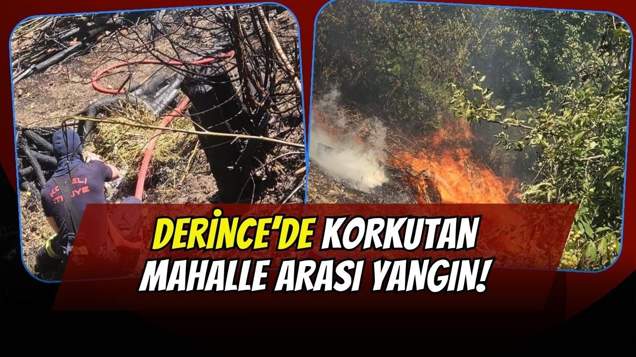 Derince’de Korkutan Mahalle Arası Yangın! İtfaiye Ekipleri Alevleri Büyümeden Söndürdü