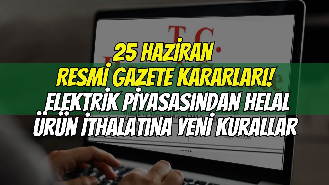 Resmî Gazete’den Son Dakika Paketi: Elektrik Piyasasından Helal Ürün İthalatına Yeni Kurallar