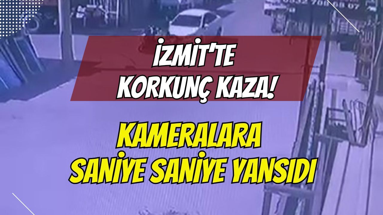 İzmit’te Korkunç Motosiklet Kazası! Savrulma Anı Saniye Saniye Kamerada