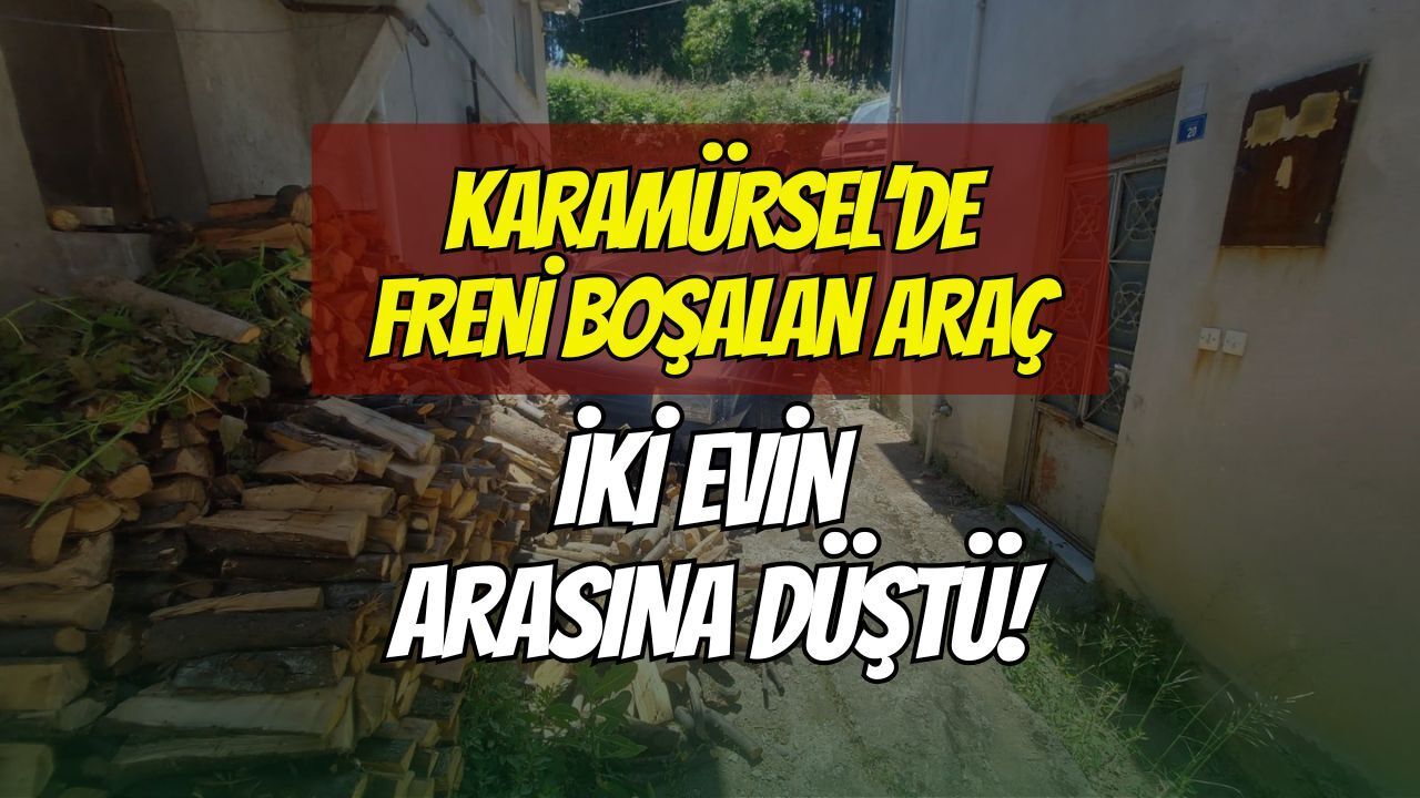 Karamürsel Tepeköy'de Freni Boşalan Tofaş Dehşet Saçtı: Duvarı Aşıp Evlerin Arasındaki Boşluğa Çakıldı!