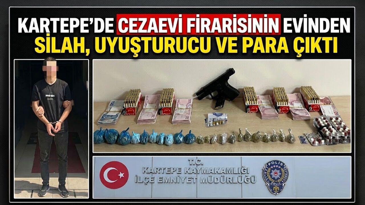 Kartepe'de Cezaevi Firarisinin Evinden Silah, Uyuşturucu ve Para Çıktı