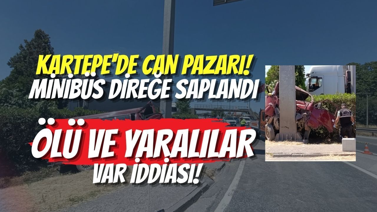 Kartepe'de Can Pazarı! Minibüs Direğe Saplandı, Ölü ve Yaralılar Var İddiası!