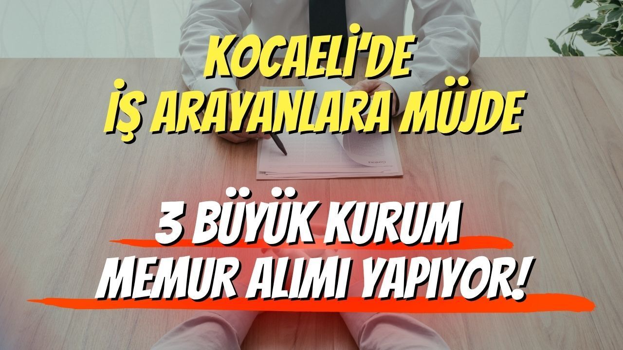 Kocaeli’de İş Arayanlara Müjde: 3 Büyük Kurum Memur Alımı Yapıyor!