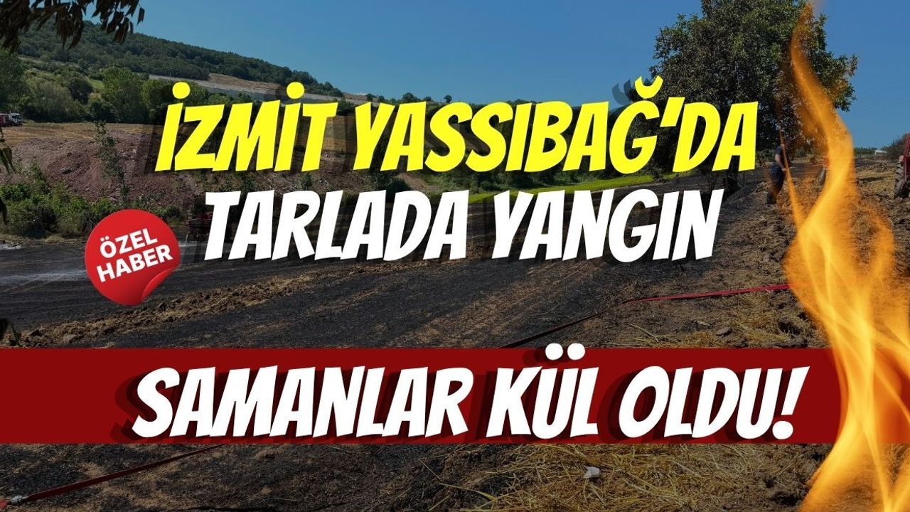 İzmit Yassıbağ’da Tarlada Yangın: Samanlar Kül Oldu