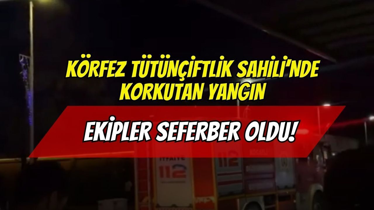 Körfez Tütünçiftlik Sahili’nde Korkutan Yangın: Ekipler Seferber Oldu!
