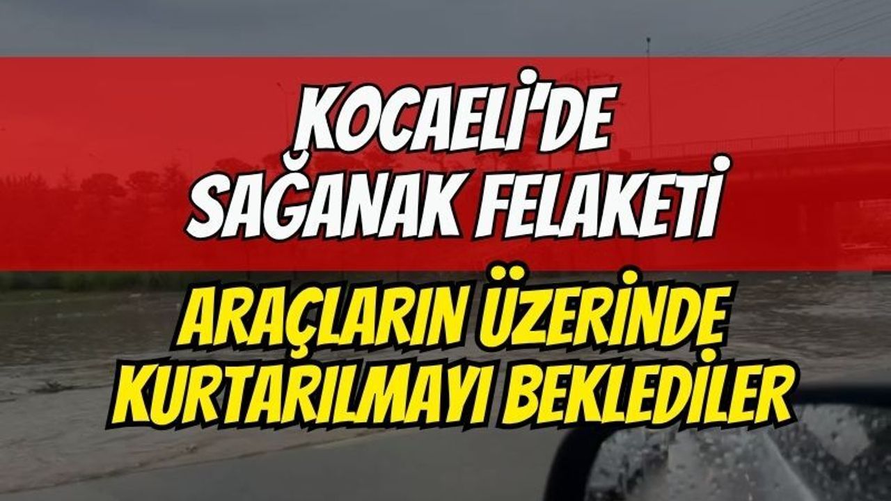 Kocaeli'nde sağanak felaketi! Araçların üzerine çıkıp kurtarılmayı beklediler