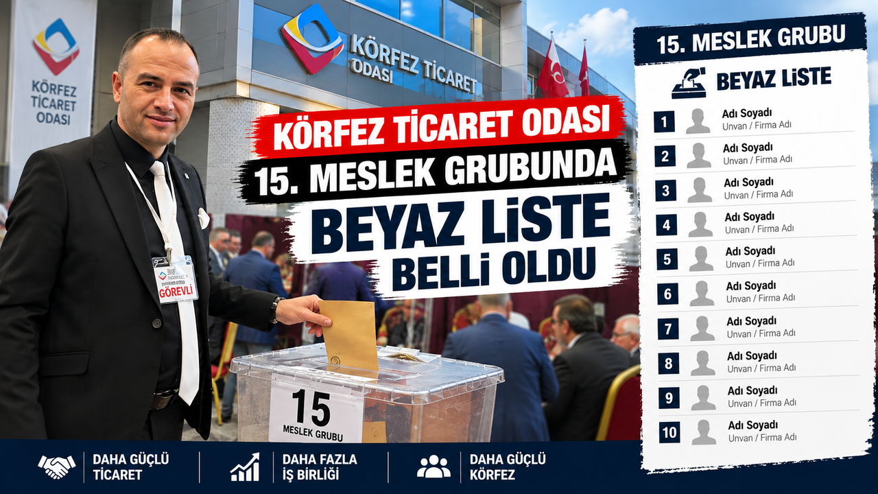 Körfez Ticaret Odası 15. Meslek Grubunda Beyaz Liste Belli Oldu