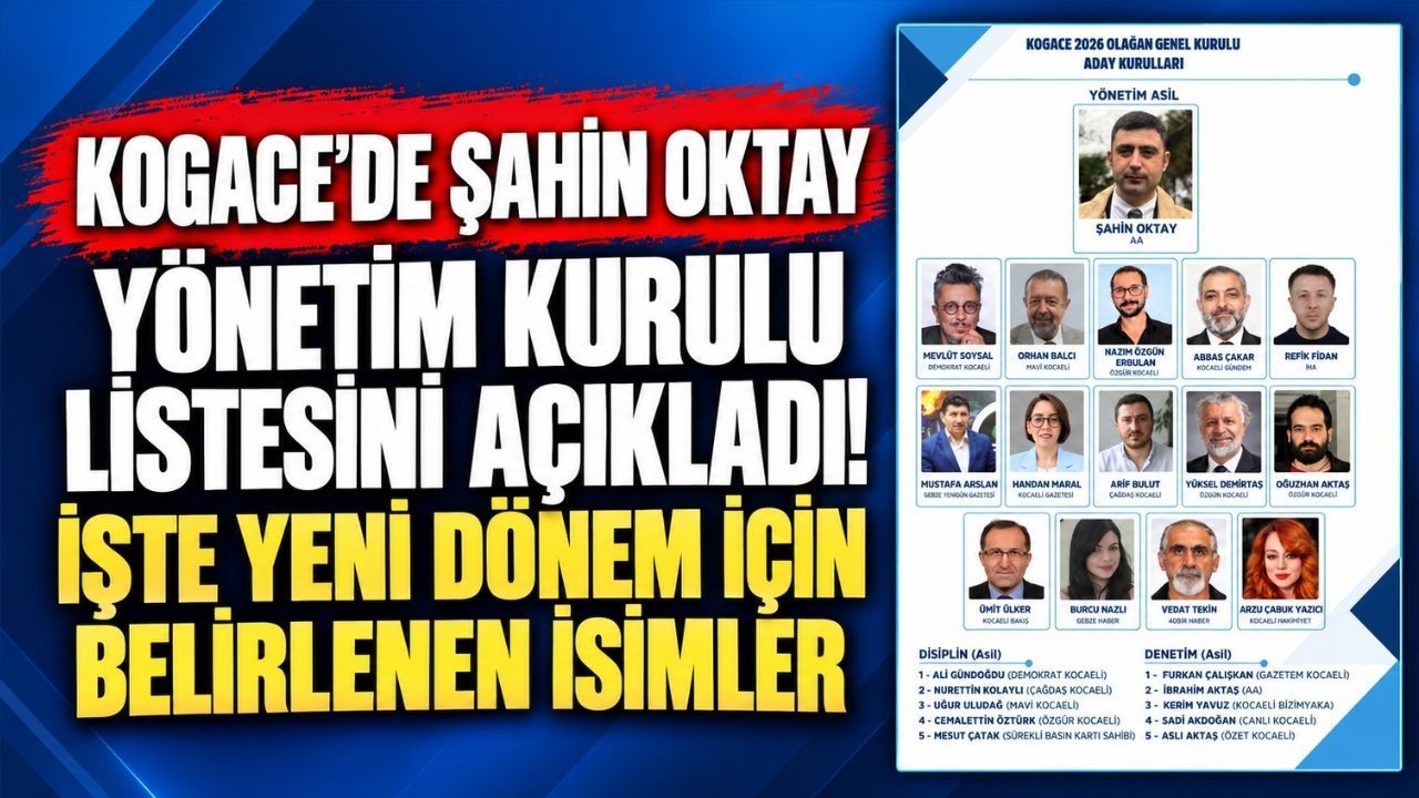 KOGACE'de Şahin Oktay yönetim kurulu listesini açıkladı! İşte yeni dönem için belirlenen isimler