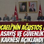 Kocaeli’nin Ağustos Ayı Asayiş Ve Güvenlik Karnesi Açıklandı